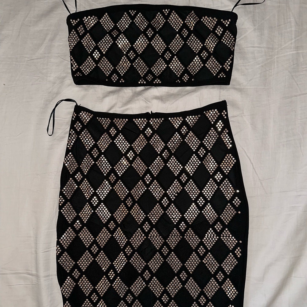 Banjul Black Sequins Set